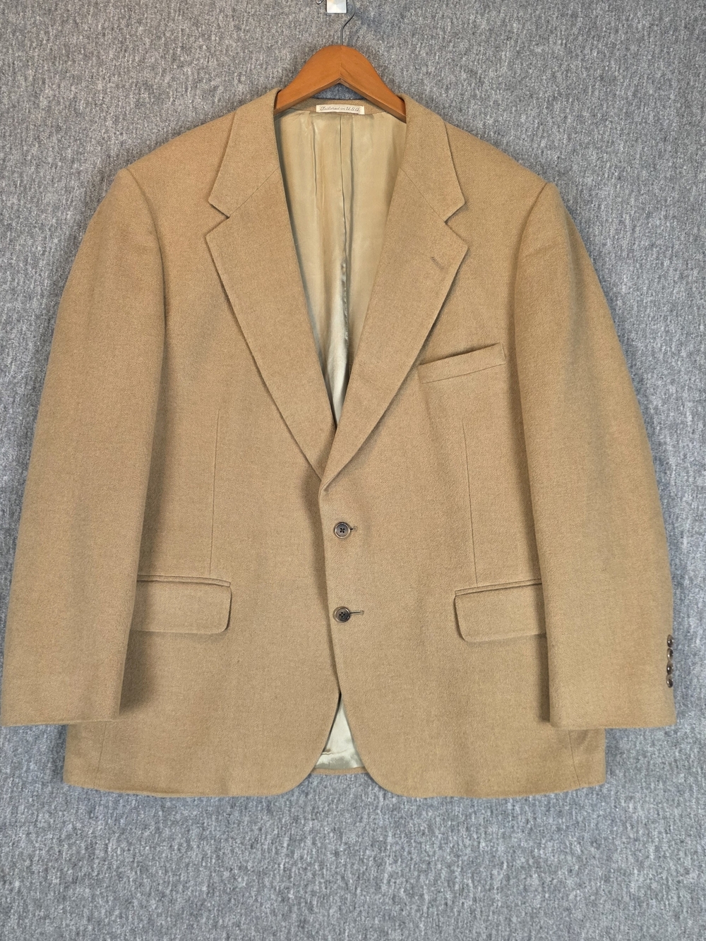 Vintage Club Room 100% Camel Hair Blazer Beige Men's 46R